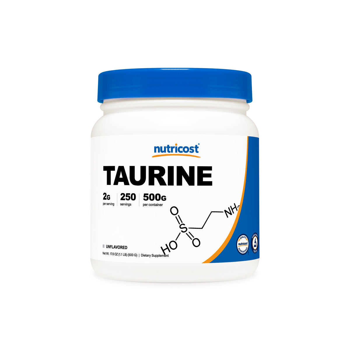 Nutricost Taurine Powder 500 Grams - 250 Servings, 2000mg Per