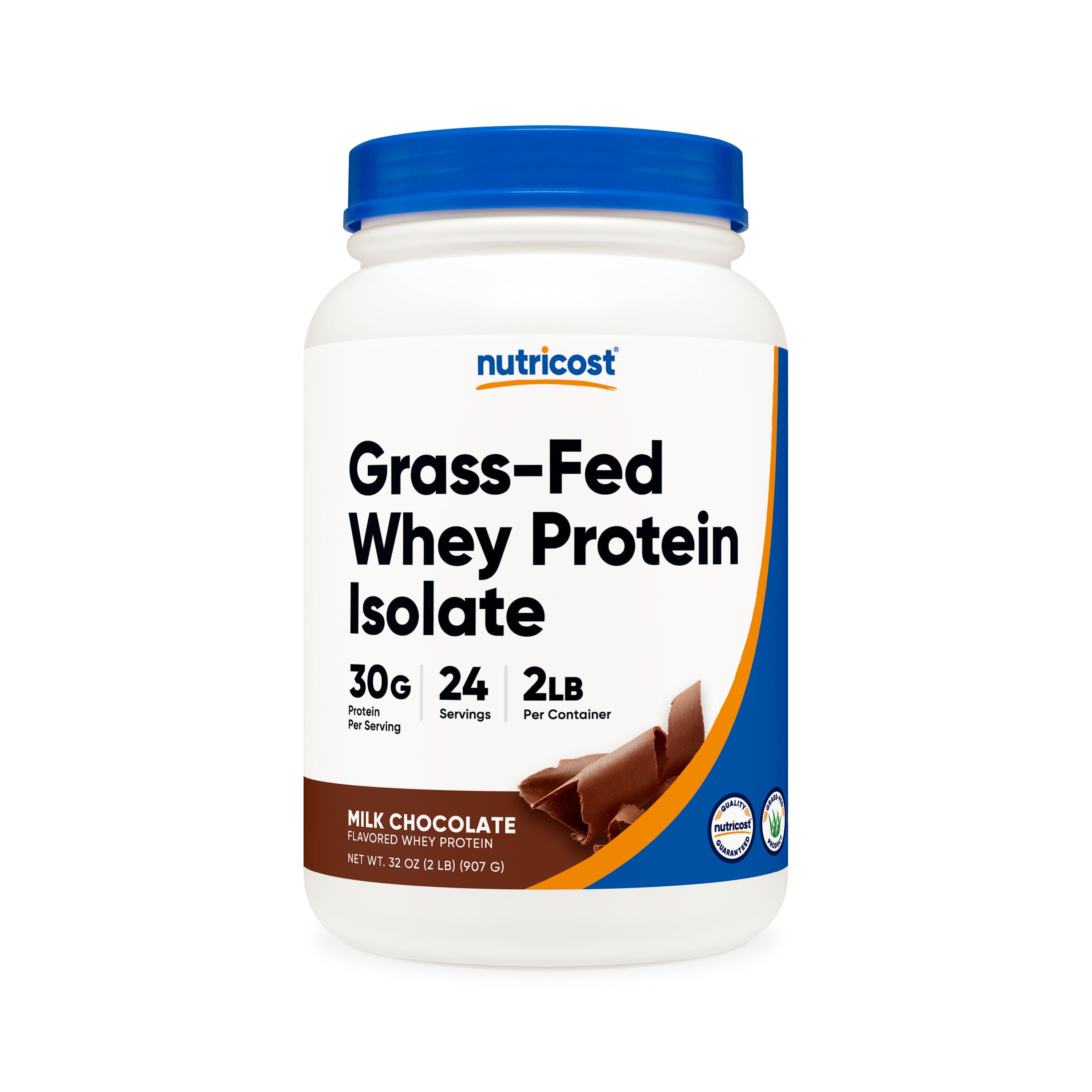 Nutricost Grass-Fed Whey Protein Isolate Unflavored 5LBS | 30g Protein Per Serving, Gluten-Free, Non-GMO